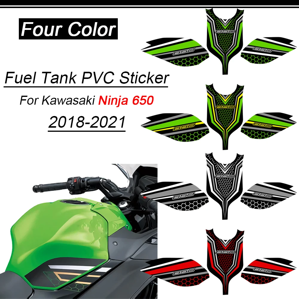 Protetor Tanque Pad Adesivos, Decalque para Kawasaki Ninja 650 Kit, Emblema do Joelho, Logotipo de Carenagem, 2018 a 2021