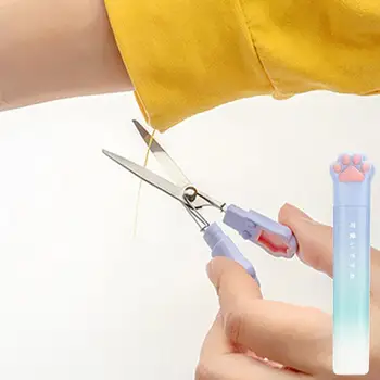 กรรไกรนิรภัยสำหรับเด็กกรรไกรตัดเล็บรูปอุ้งเท้าแมวสำหรับเด็กกรรไกรปลายแหลมสำหรับทำสมุดภาพศิลปะอุปกรณ์งานประดิษฐ์ด้านหลัง