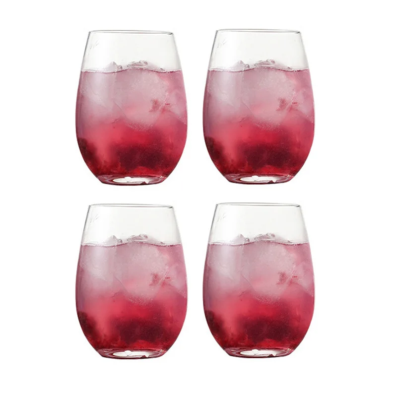 

4pcs Set 375ml Nordic Style Glass Cup Party Bar Cocktail Mojito Glasses Transparent Water Mug Breakfast Milk Juice Beverage Cups