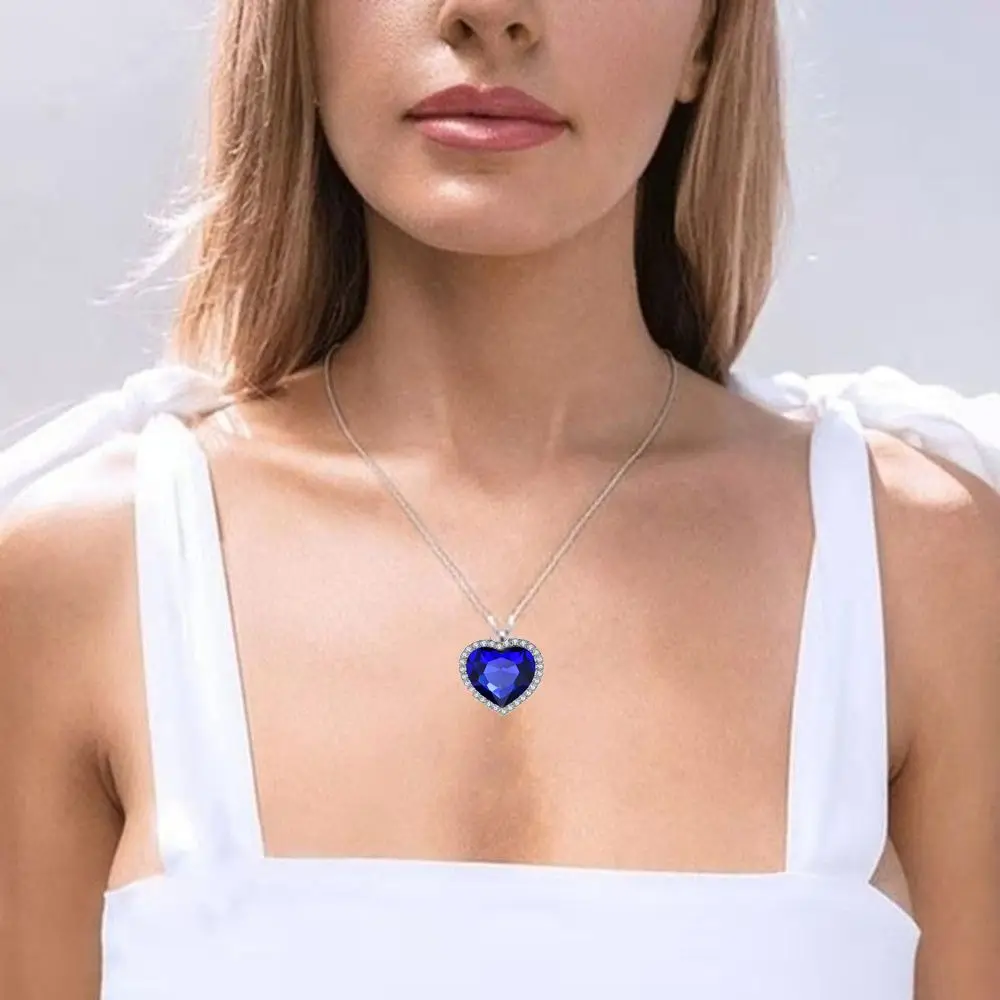 Fashion Party Wedding Love Heart of Ocean Heart Forever Pendant Women's  Titanic