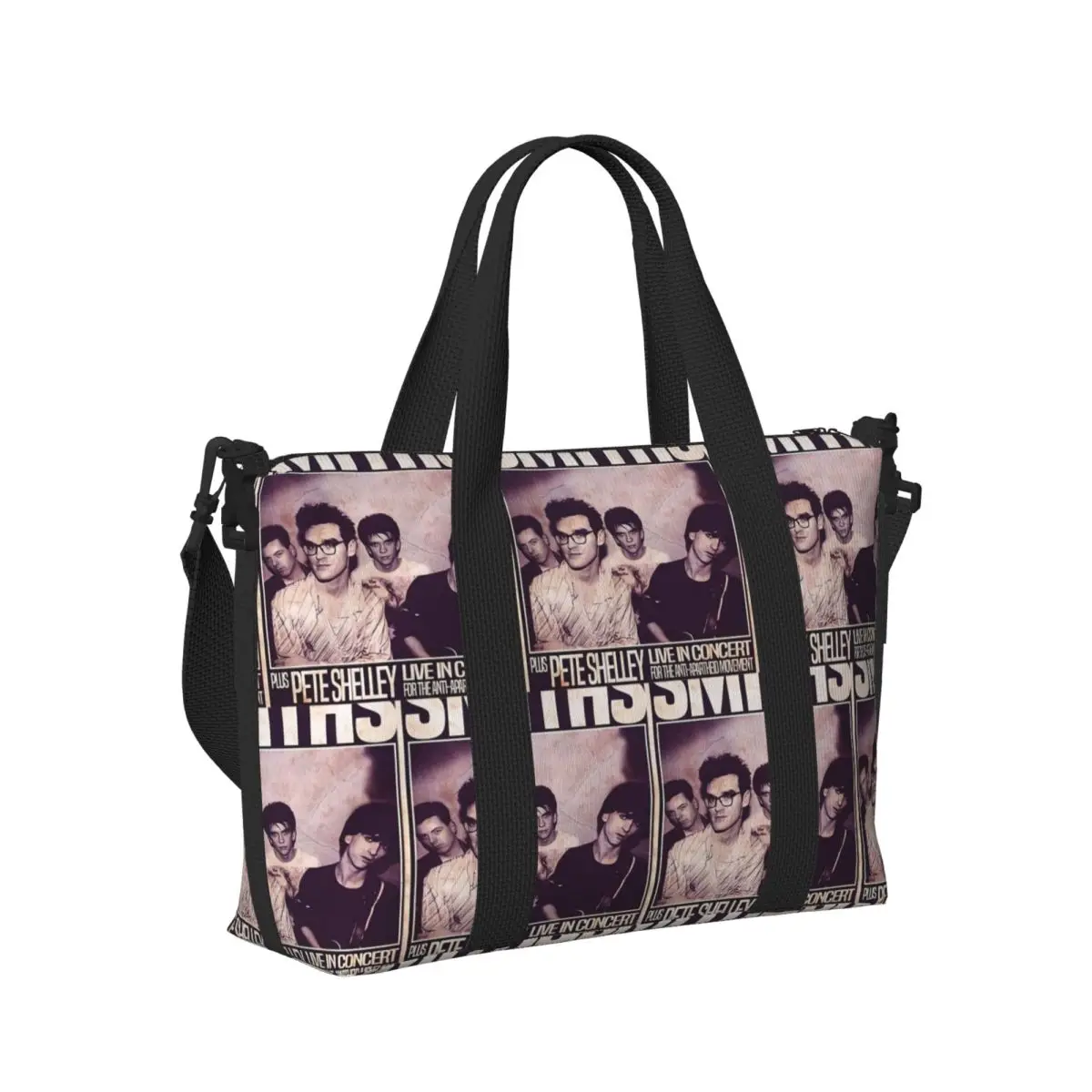 

The Smiths 1986 The Final Concert Beach Travel Bag Large Capacity Tote Bags for Gym Sport Women Shopping Duffle Shoulder Bag
