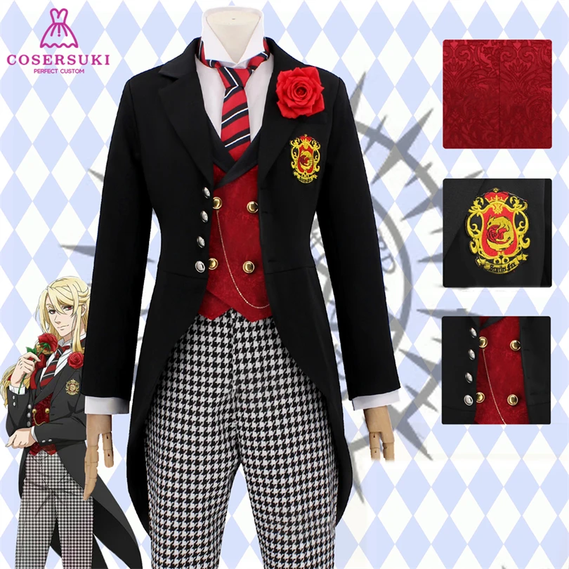 Black Butler: Public School Arc Gregory Ciel Edgar Redmond Herman Greenhill Lawrence Bluewer Cosplay Costume For Halloween