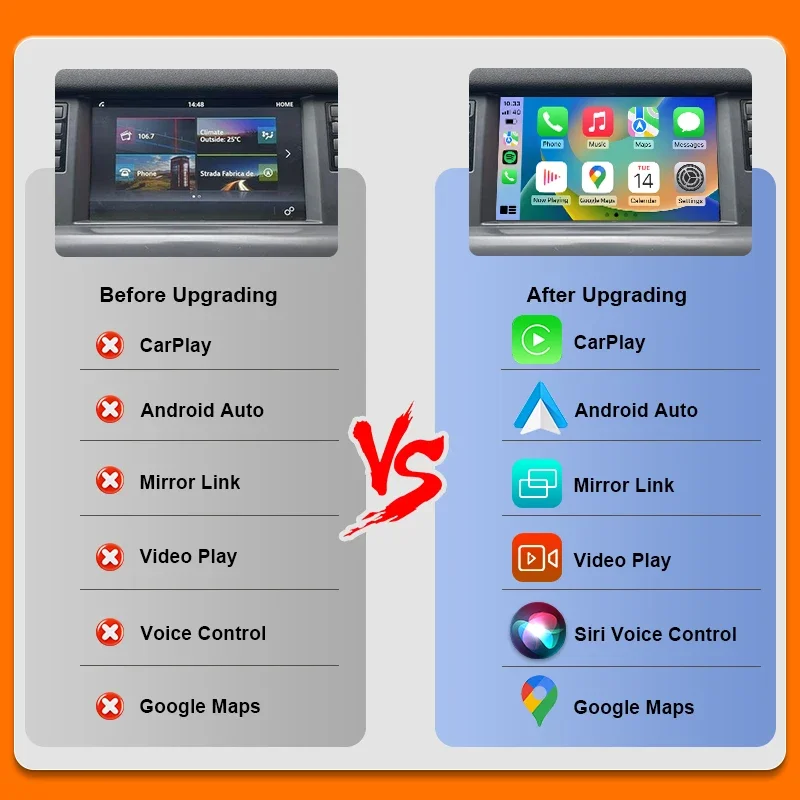 Wireless USB Adapter for CarPlay Android Auto Compatible 2016-2018 Land Rover Range Rover Evoque Discovery Jaguar Harman System