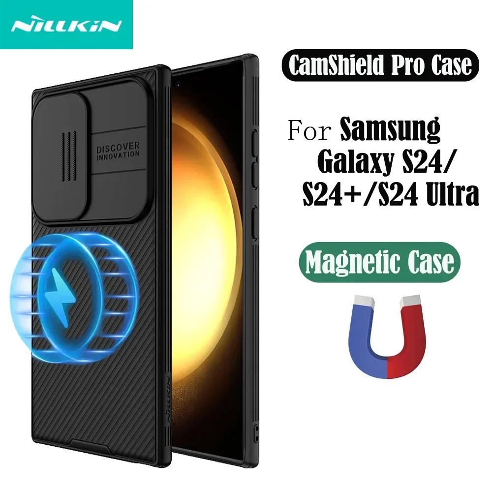 For Samsung Galaxy S24 Ultra MagSafe Case NILLKIN CamShield Pro Slide Camera Protection Magnetic Cover For Samsung S24 S24+ Plus