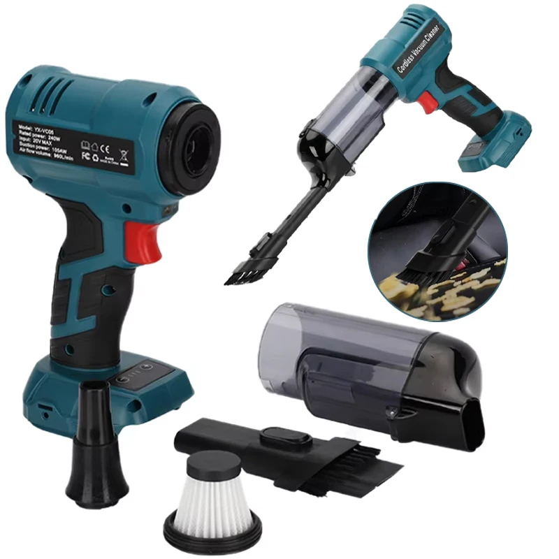 Wireless Vacuum cleaner Strong Suction Handheld Electric Vacuum Cleaner  for Makita for DeWalt/ Milwaukee/Bosch/Ryobi 14.4V-20V