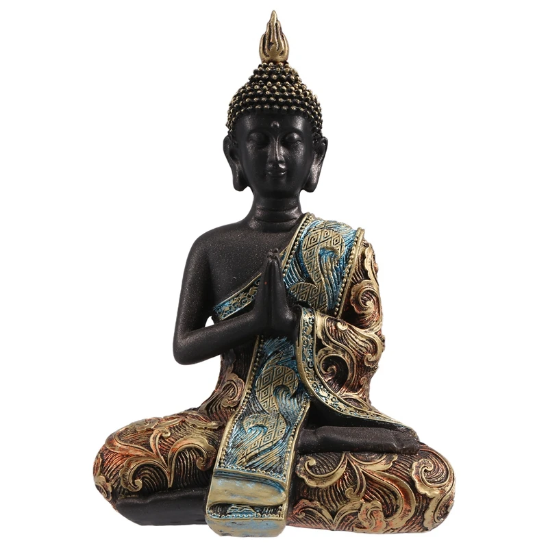 

Buddha Statue Thailand Sculpture Resin Handmade Buddhism Hindu Feng Shui Figurine Meditation Home Decor Ornament