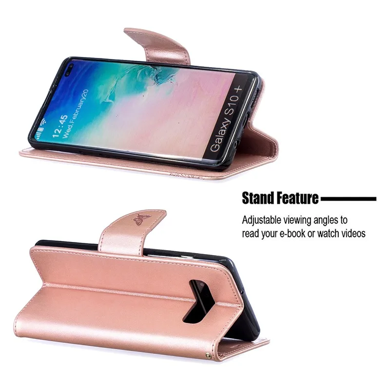 Wallet Butterfly Embossed Flip Leather Case For Galaxy S10 Plus S20 FE S21 S22 Ultra S23 A04s A13 A14 A33 A34 A51 A52 A53 A54