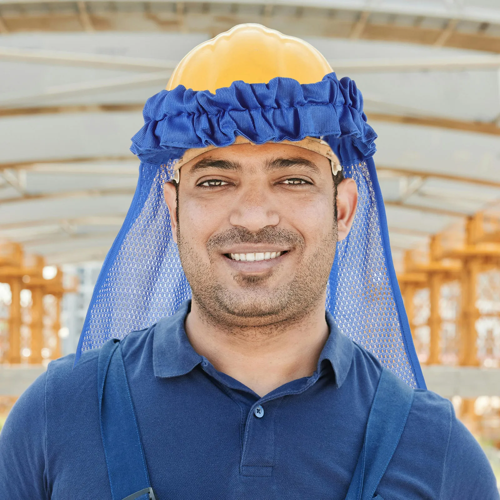 

Hard Hat Sun Shade Cover Blue Cooling Visor Full Brim Neck Protection Safety Construction Hat Covers for Hot Weather