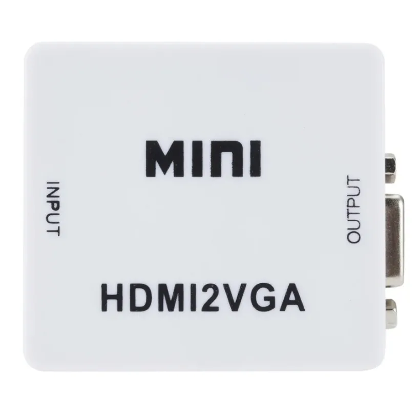 MnnWuu MINI HDMI-compatible to VGA Adapter HDMI2VGA Converter Digital Analog HD 1080p HDMI TO VGA For PC Laptop Tablet Displayer