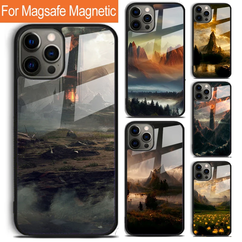 The road to Mordor Phone Case For iPhone 16 15 14 13 12 11 Pro Max Plus Magsafe Magnetic Wireless Charging Cover