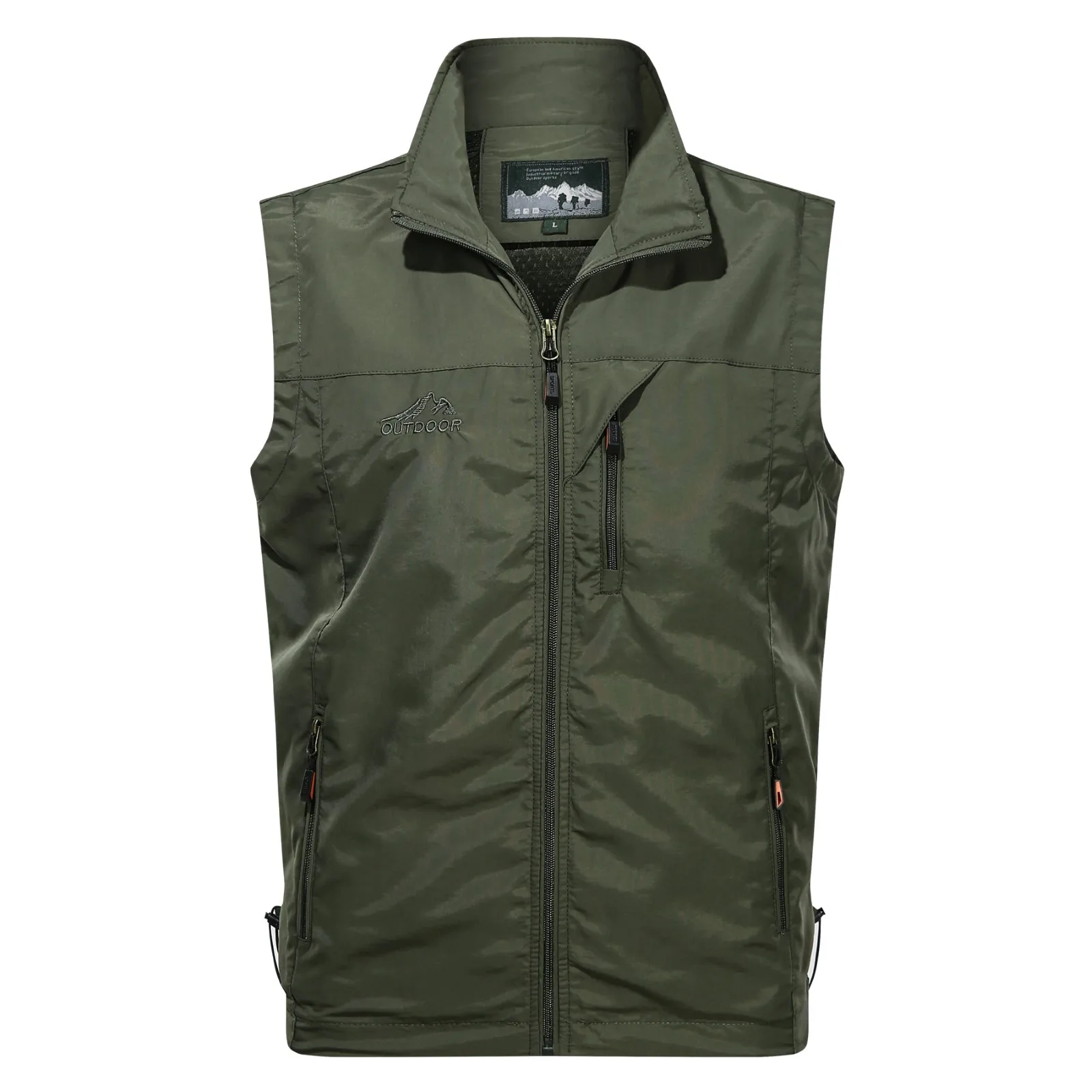 

Men's Zipper Stand Collar Outwear Vest Spring Fall New Sleeveless Coats Multi-pocket Waistcoat Quick-Dry Sportwear Casual Jacket