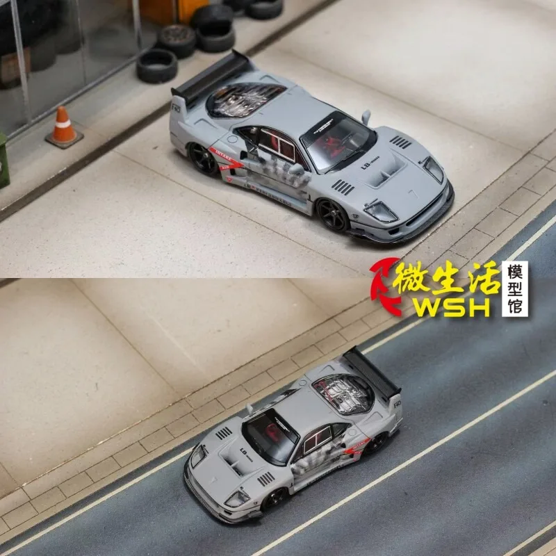 Pre-sale SW 1:64 Jumping Horse F40 LBWK，Cast Alloy Car Model GHOST PLAYER Custom Edition, Adult Collection Display Item.