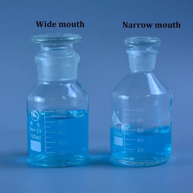 High-quality 60mL-500mL Wid/Narrow Mouth Transparent Glass Reagent Bottle Laboratory Canning jar Wild-mouth bottle