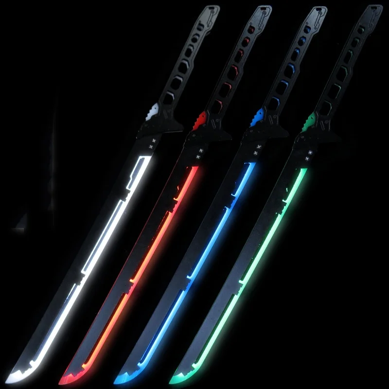 Bright Cyberpunk Katana Acrylic Led Light Sword Knife Anime Cosplay Prop Real Size Japanese Katana Samurai Sword Sabre Kid Toy