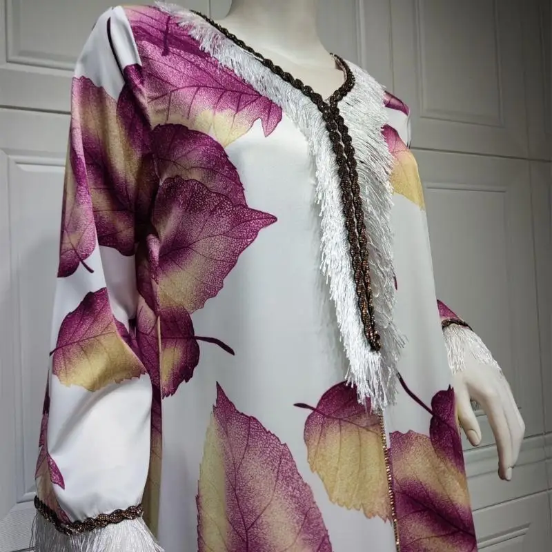 652F 여성 전체 길이 Kaftan-드레스 여성 이슬람 드레스 긴 소매 이슬람 드레스