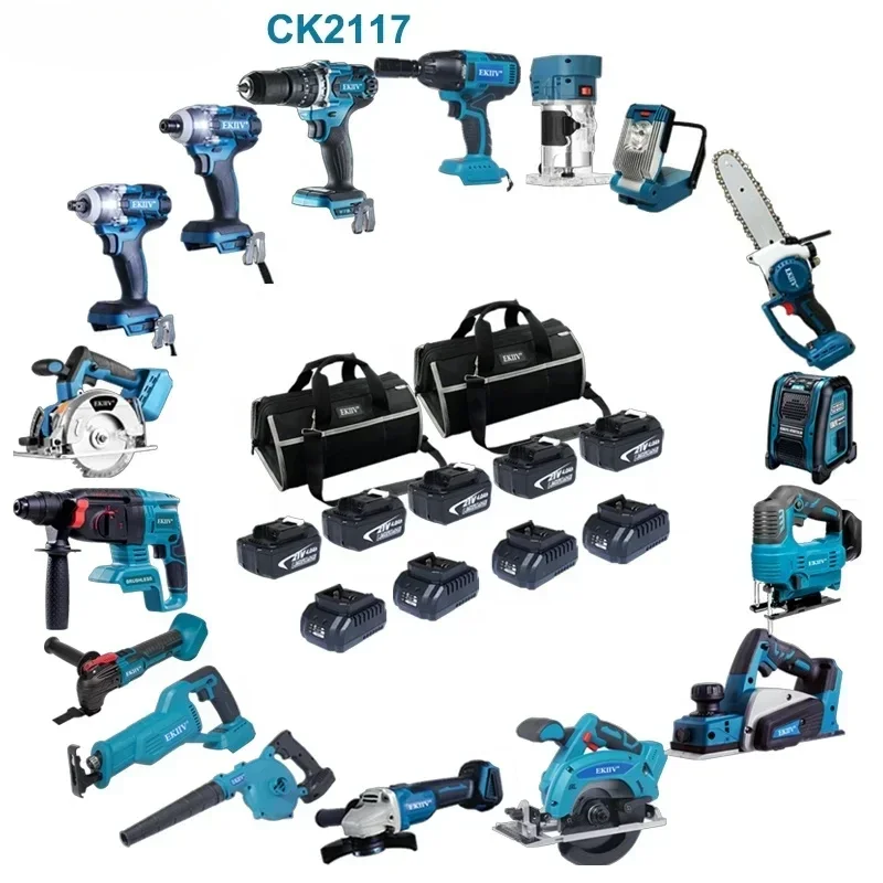 DW2113 Battery 20v Electric Drill Angle Grinder Electric Hammer Brushless Drill Cordless Power Tool Combo Kit