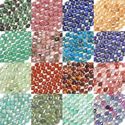 AAA Natural Citrine Lapis Lazuli Prehnite Amazonite Gemsstone Beads 8x7mm Faceted Oval Beads for Jewelry Making Diy Accessories