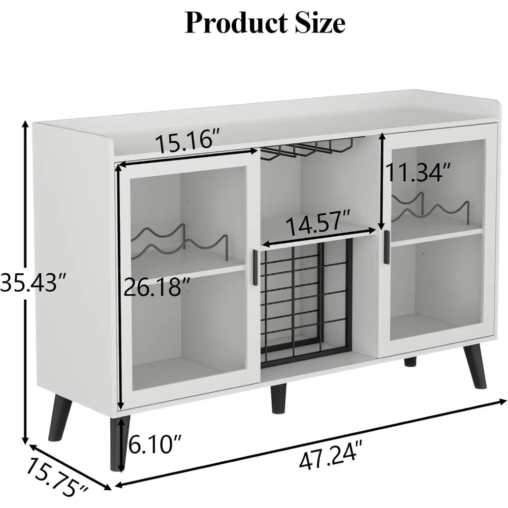 Armoire de bar à vin avec lumière LED, armoire à café domestique, porte-verre T1, buffet de planche de cuisine, rangement W