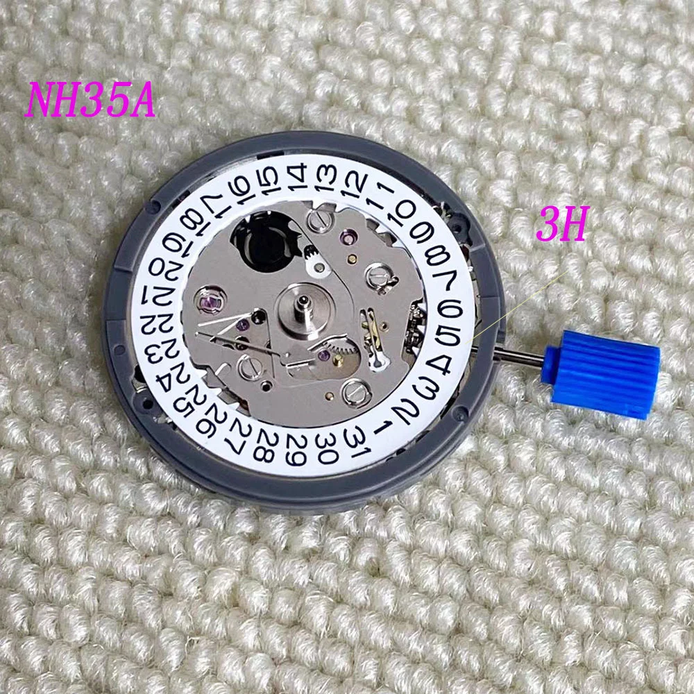 Original Japan NH35 Movement 24 Jewels 3:00 White Datewheel