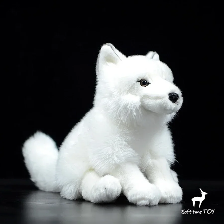 

Arctic Fox High Fidelity Snow Fox Plushie White Fox Plush Toy Lifelike Stuffed Animal Simulation Doll Toy Gifts Collectors