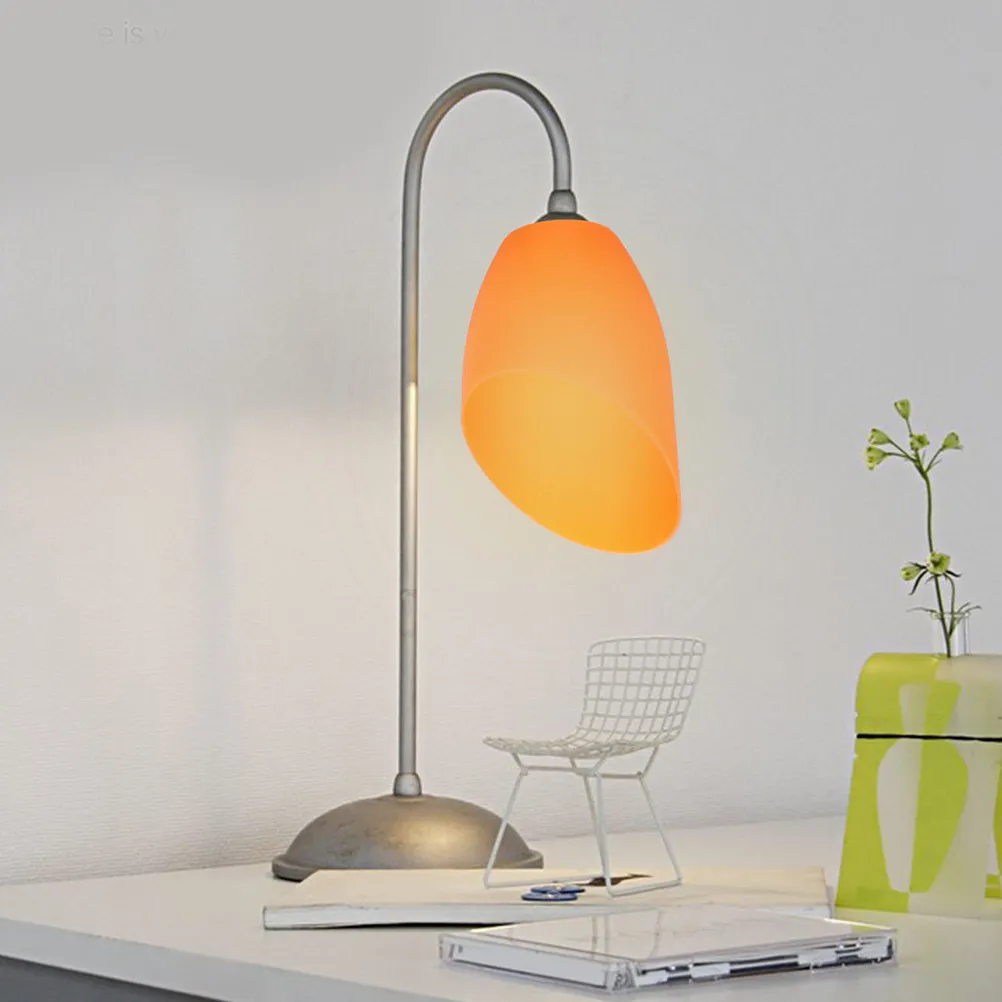 Horseshoe Lamp Shade Plastic Lampshade Replacement for Bedside Table Floor Lamps Modern Elegant Decorative Light Diffuser Orange