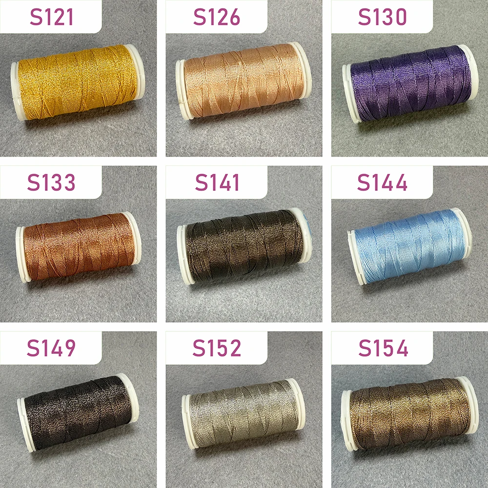 2026 Sanbest 3-fädiges Metallic-Filzgarn-Set für Shuttle-Tatting-Spitze, DIY handgemachtes Armband, Ohrringe, Makramee-Garn-Bastelset – Detail 14