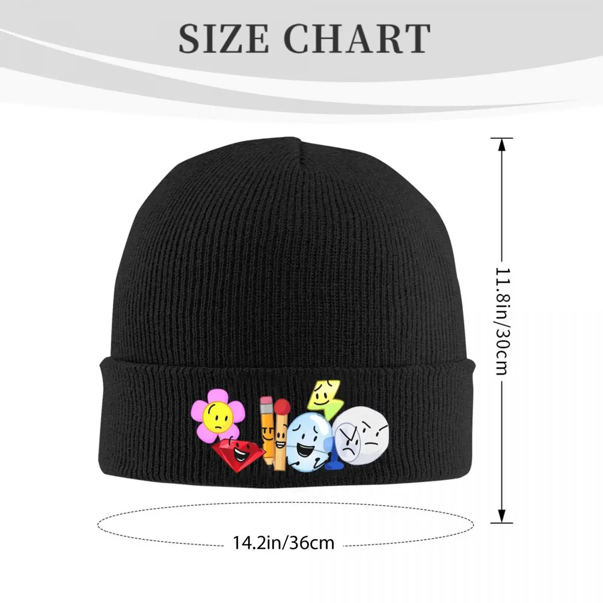 Bfdi insanidade animada todos os personagens gorro chapéu de malha masculino feminino unisex casual elástico bonés design ao ar livre bonnet chapéus