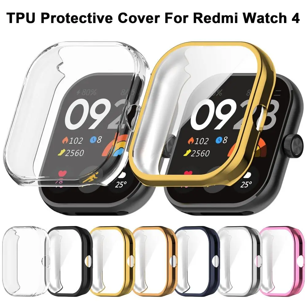 New Full Cover TPU Case Smart Watchband Screen Protector Accessories Bumper Protective Shell for Redmi Watch 4