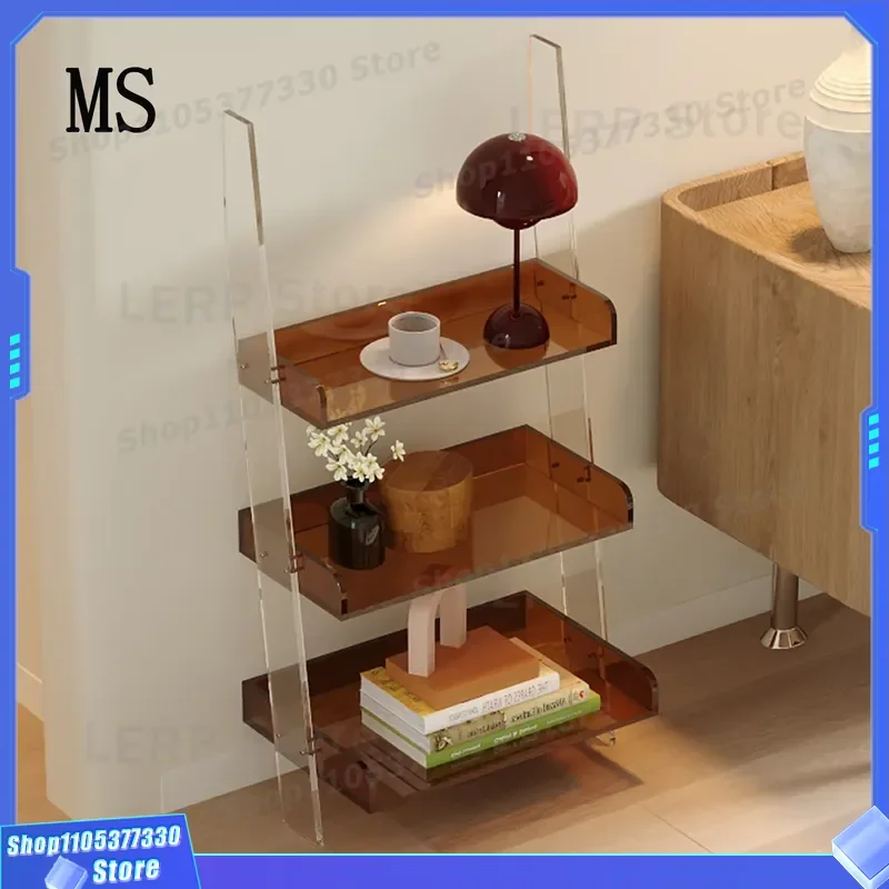 Modern Transparent Acrylic Corner Table Minimalist Living Room Bedside Locker Simple Design Household Storage Furniture for