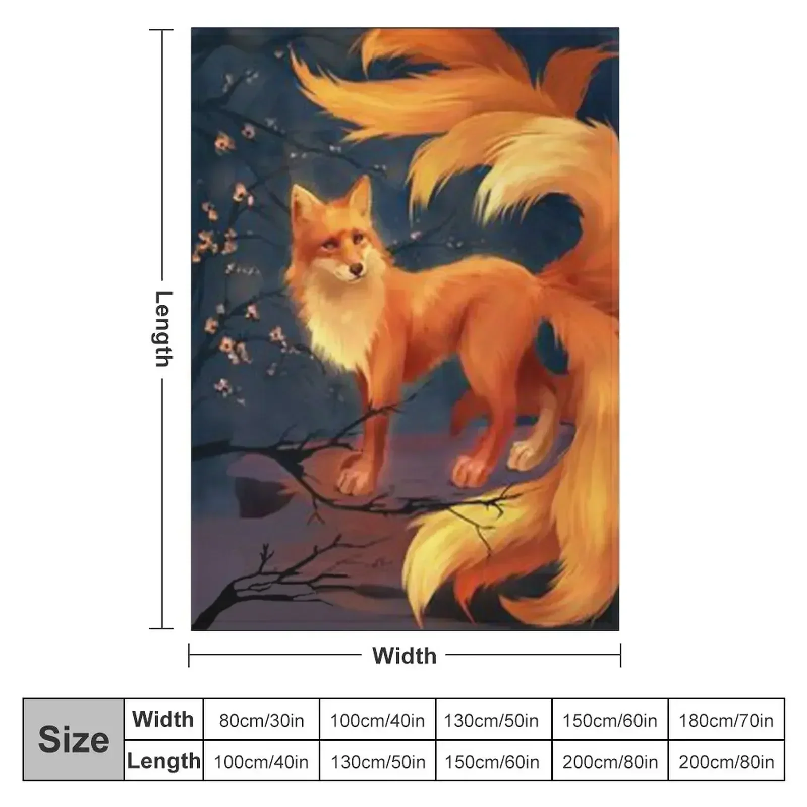 Kitsune Throw Blanket Decorative Sofa Designers Blankets