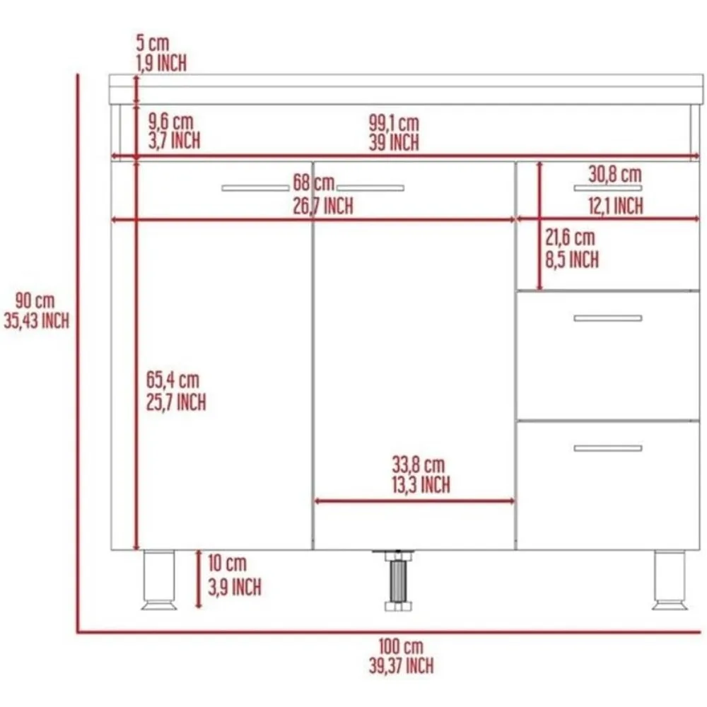 Ferretti Base Cabinet Engineered Wood Cabinets in Multi-Color