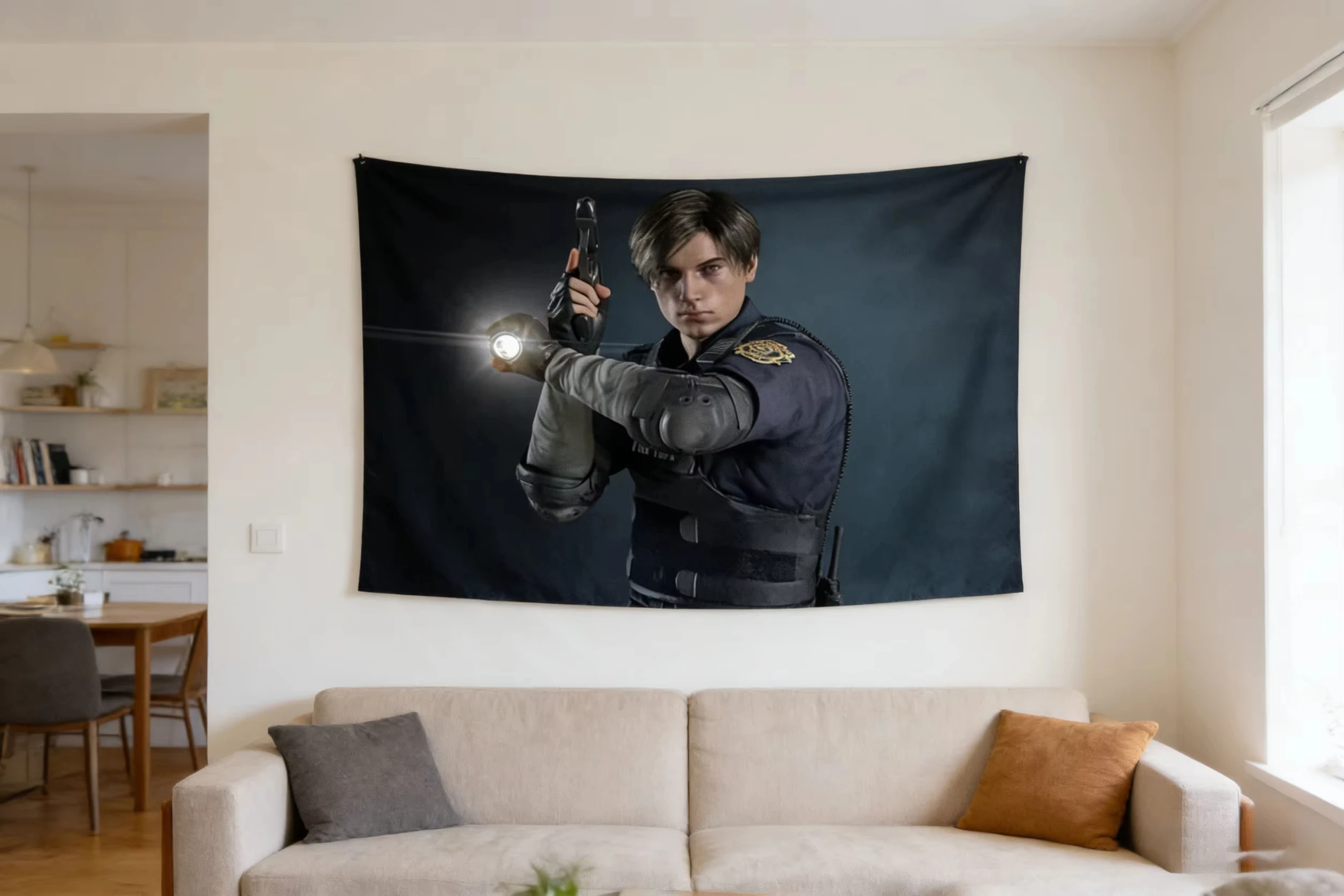 Leon Kennedy Bohemian Tapestry, Art Wall Hanging for Bedroom Dorm Home Aesthetic Decor Gift