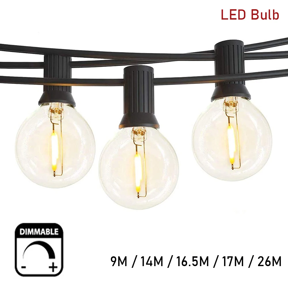 outdoor festoon led globe string light para festa de natal decoracao do jardim guirlanda lampada rua patio quintal fada g40 01