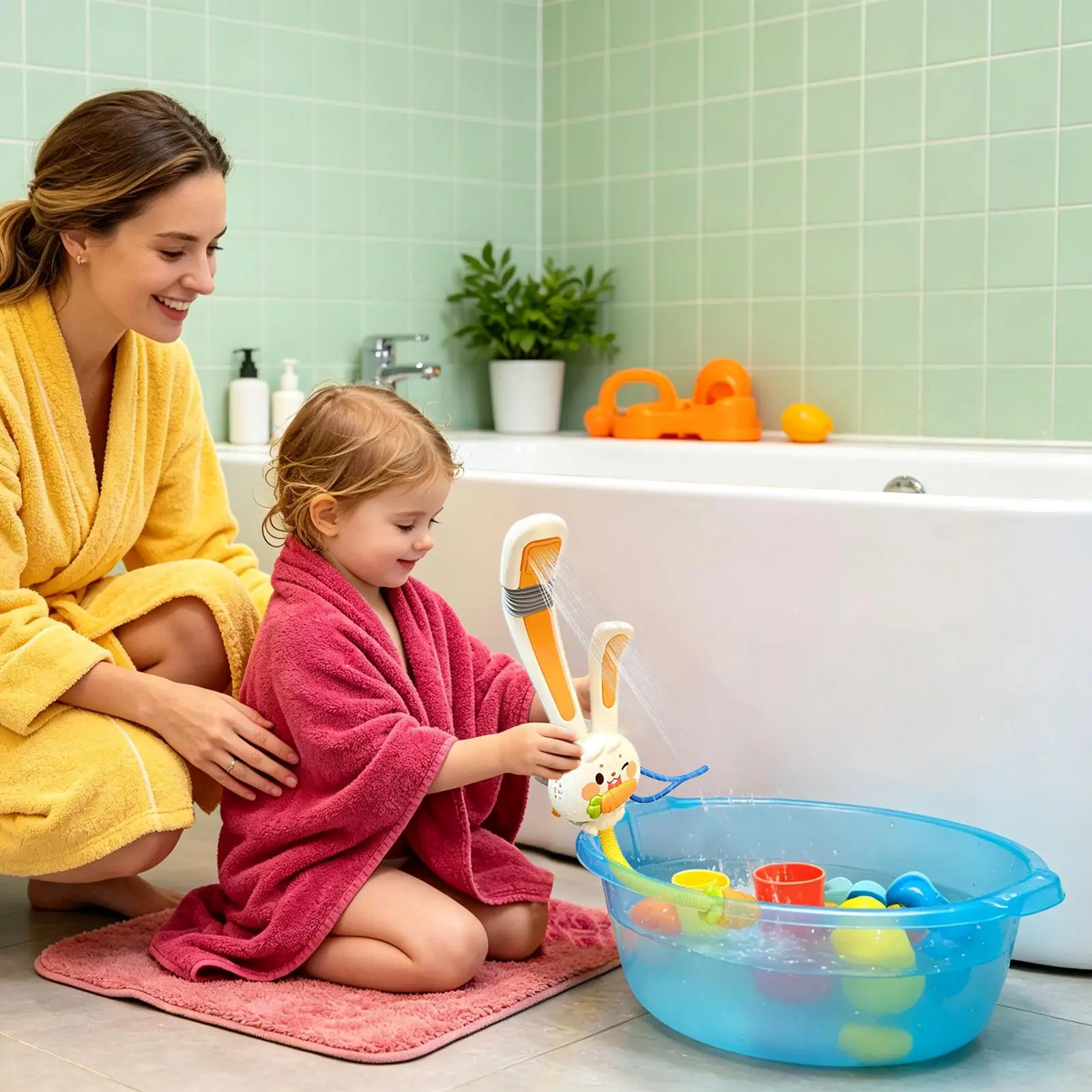 Bath Toys Bunny Shape Spray Game Kids Bath Toys For Boys Girls Young Children Nurse Room Hotel Travel Bathroom Home