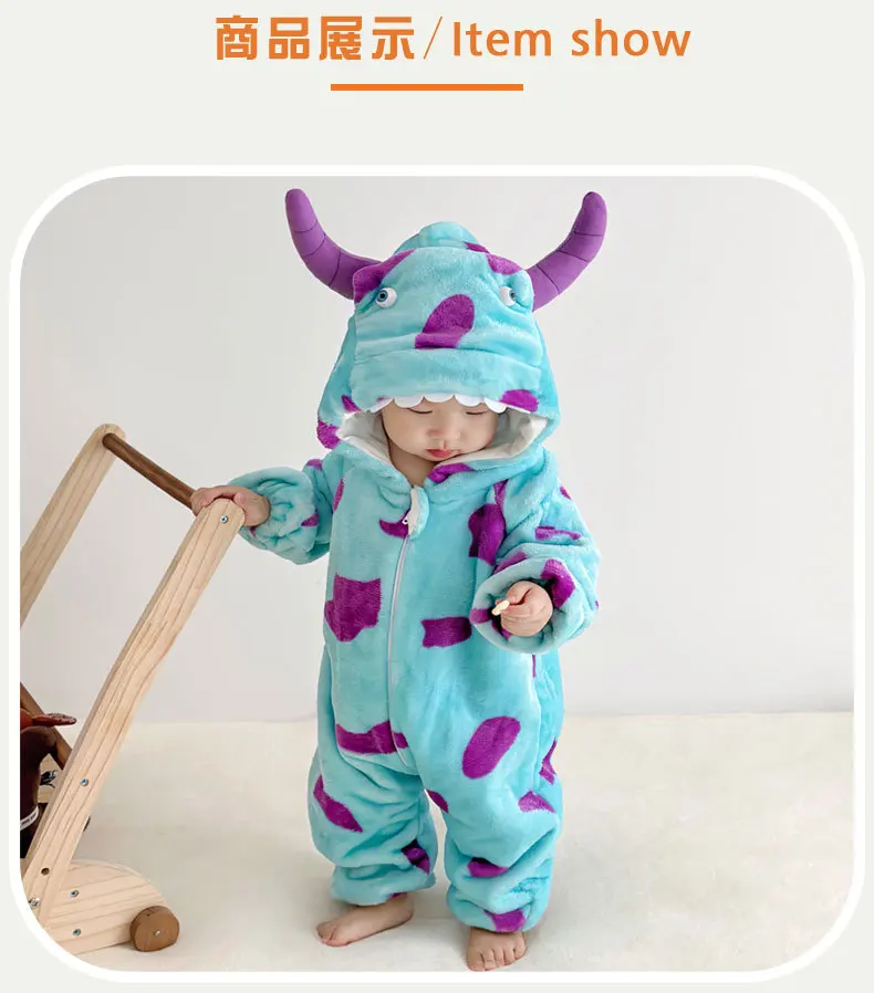 Neuer Frühlings- und Herbst-Flanell-Strampler für Neugeborene, Baby-Langarm-Warm-Pyjama, weicher Kinder- und Kleinkind-Strampler, lässige Loungewear für Kinder und Kleinkinder – Detail 6