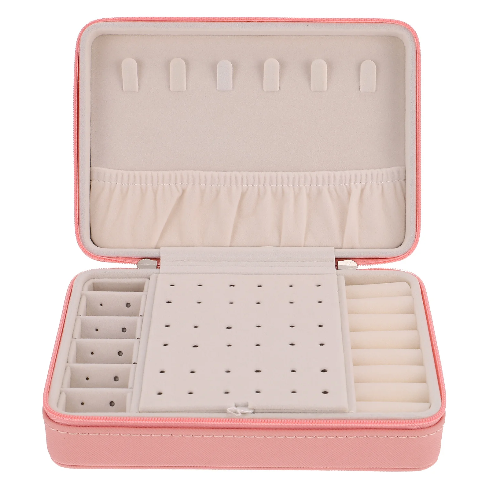 

Чехол для хранения ювелирных изделий Премиум-майстерство большой емкости Портативный органайзер для ювелирных изделий Дорожная коробка Держатель для кольца и ожерелья