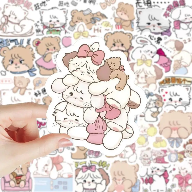 100 Stickers Cartoon Mikko Cute Girl Kawaii Diy No Repetition Phone Case Hand Ledger Waterproof Decorative Sticker Birthday Gift