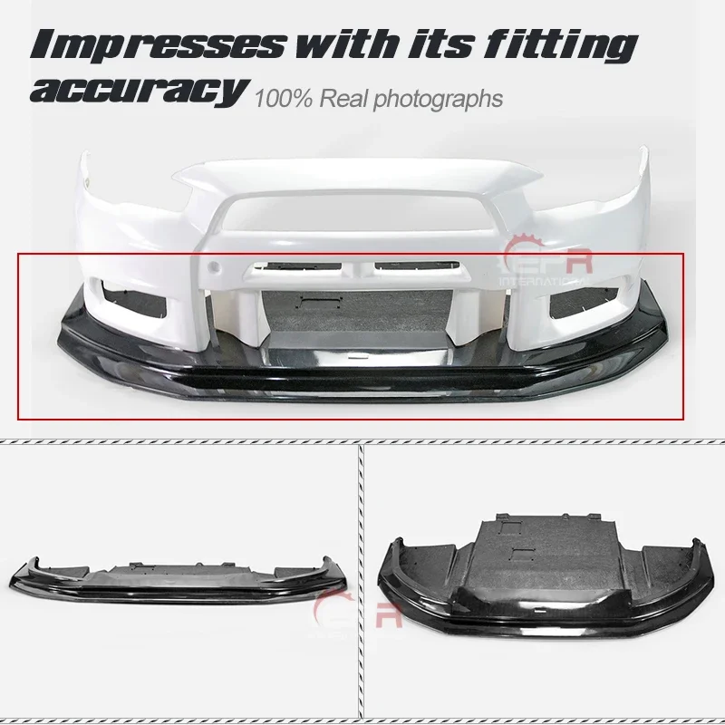 For Mitsubishi EVO 10 VRS Wide Ver. Style Fiberglass Front Lip With Diffuser FRP Fiber Glass Bumper Splitter With Undertray Kit