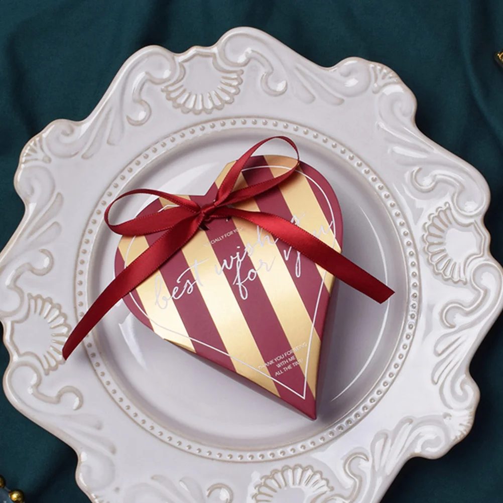 

10pcs Love Heart Shaped Candy Boxes Premium Paper Storage Containers Wedding Favor Gift Box Fillable Sweets Holders for Party