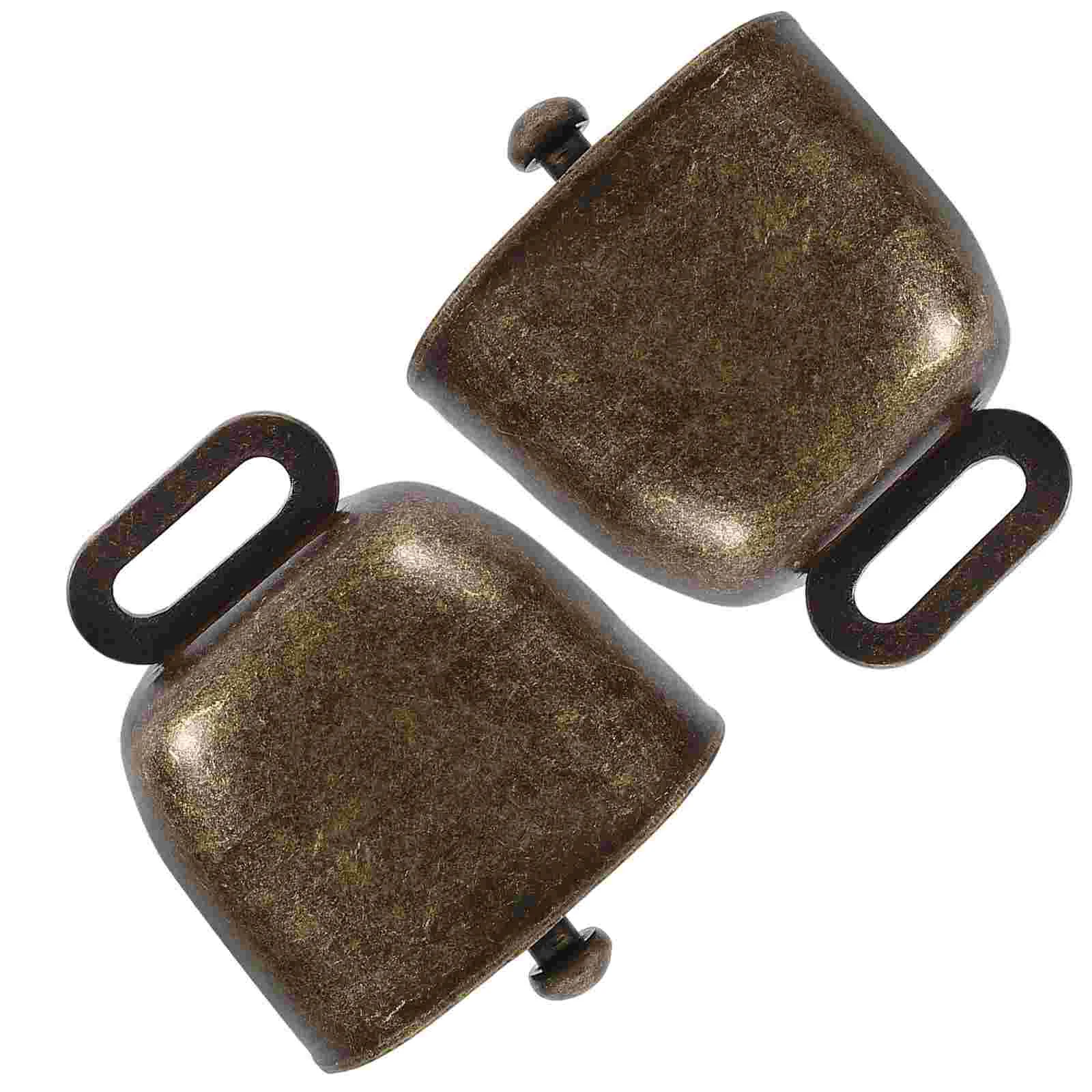 2 Pcs Square Calling Bells Cowbells Noisemaker Ring Chime with Handle Football Connector