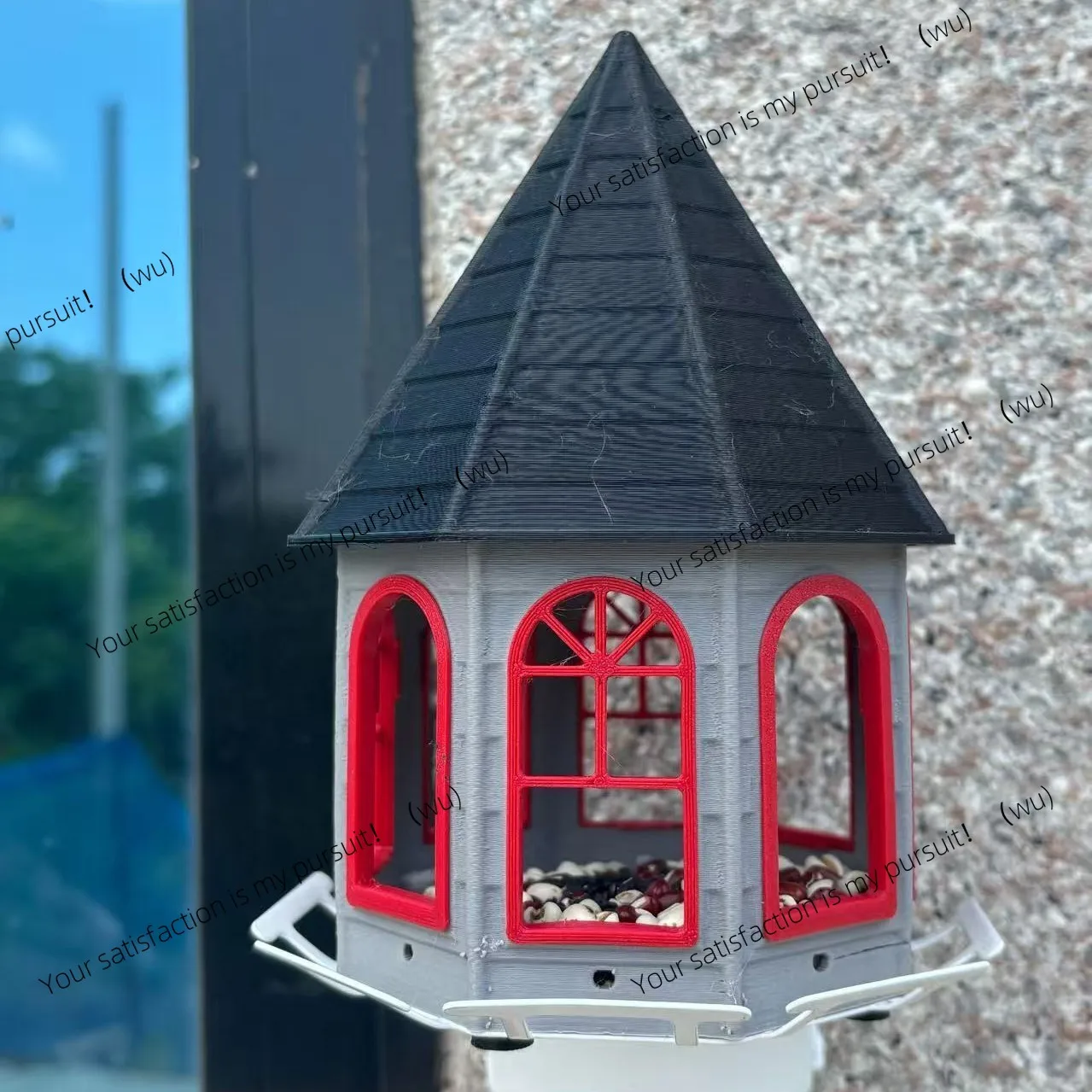For Yard Garden Creative Metal H6 Small Castle Bird Feeder Outdoor Hummingbird Feeder Decor Squirrel Proof Bird Feeding Station