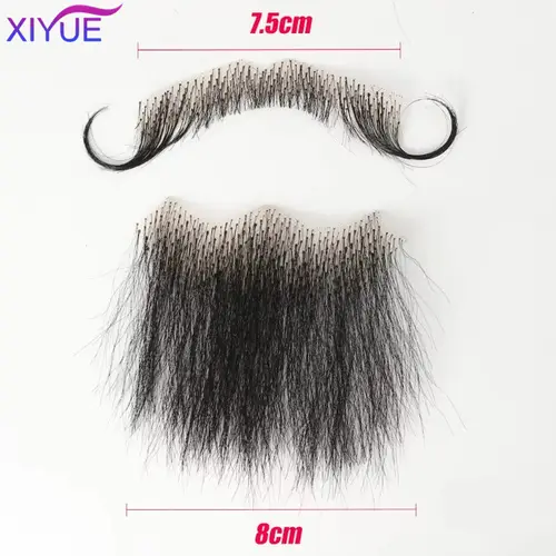 XIYUE synthetic Lace Beard Fake Moustache For Men Mustache Hand Made By Real Hair Cosplay Synthetic Lace Invisible Beards - Image 23
