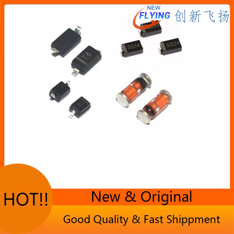 Free Ship 100PCS IN4148 1N4001/M1 1N4004/M4 1N4005/M5 1N4007/M7 1N5819 SMA Diode IN RS1M RS2M US1M US1K 1SS355 SMD SR160 1N4148