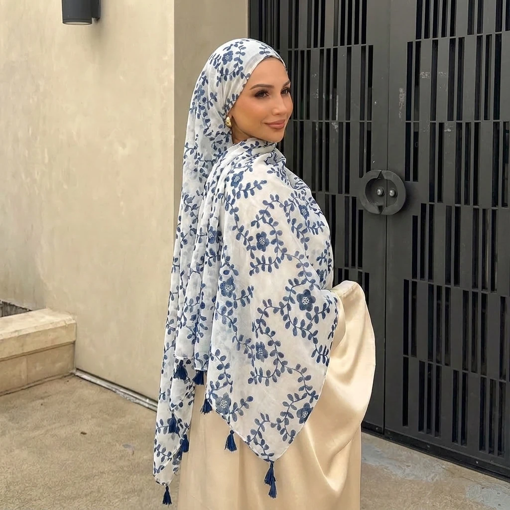 90x180cm Designer Brand Women Scarf Paisley Print Lady Shawls Cotton Feeling Soft Oversize Hijabs Neck Headband Tassel Foulard