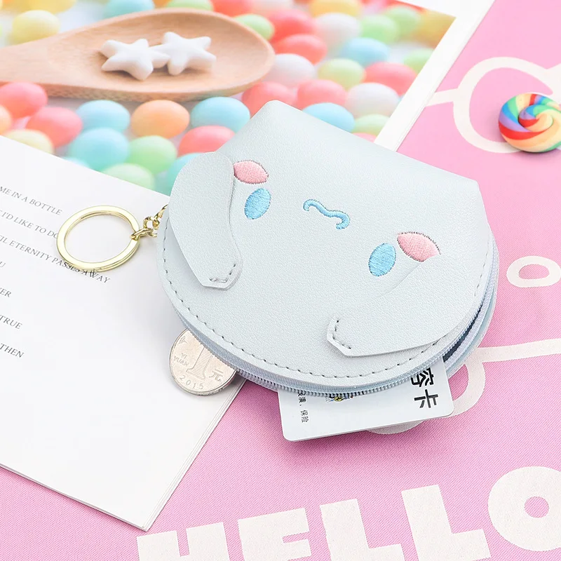 

Sanrioed Hellokittys Purin Cinnamoroll Embroidered Coin Purse Headphone Key Bag Portable Storage Bag Key Chain Small Pendant