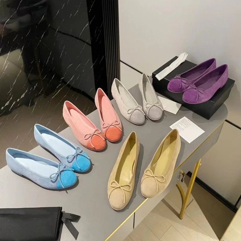 

Классические твидовые слипоны с круглым носком, женские туфли на плоской подошве с узлом-бабочкой, декор Мэри Джейн, балетные танцевальные туфли, одинарные туфли с неглубоким носком