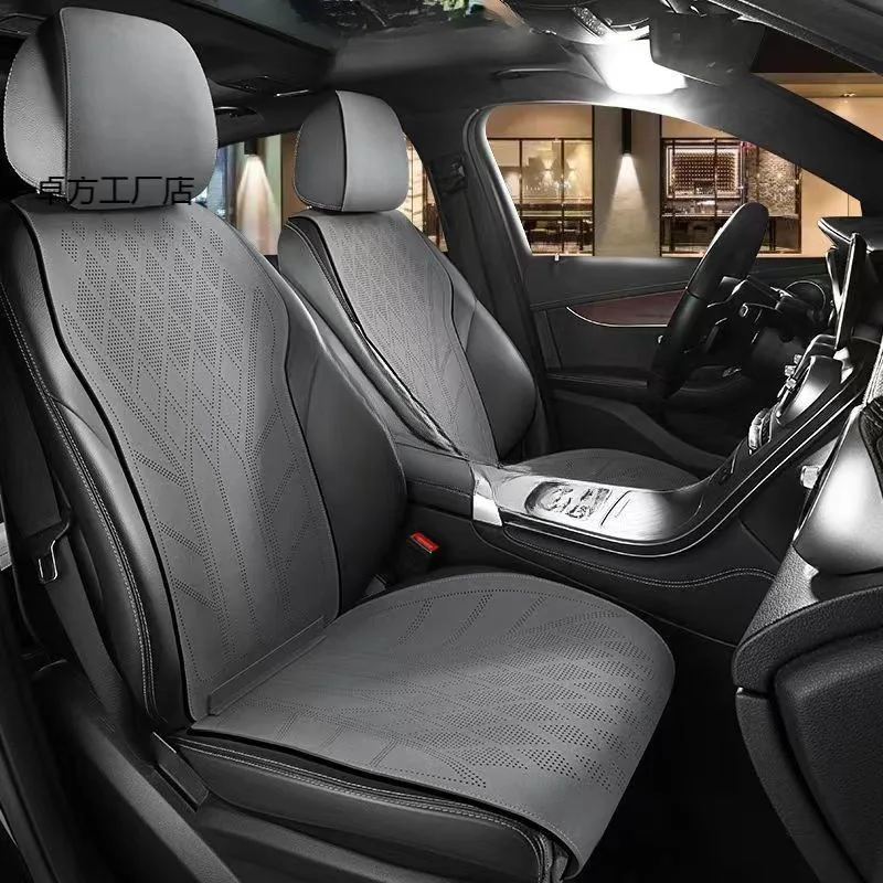 

High Quality Suede Cover Universal High-end Car Seat Cover Breathable Seat Anti-slip Luxury Car Protection Thin Suede Seat Cover