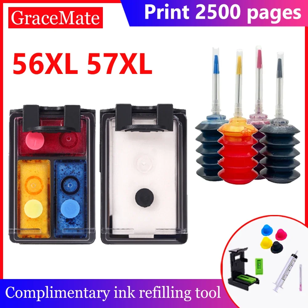 cartucho de tinta de substituicao para hp 56xl 57xl hp 56 hp57 hp56 cpus 4200 1110 1205 1210 1215 1315 1340 1350 2210 2410 deskjet 450 01