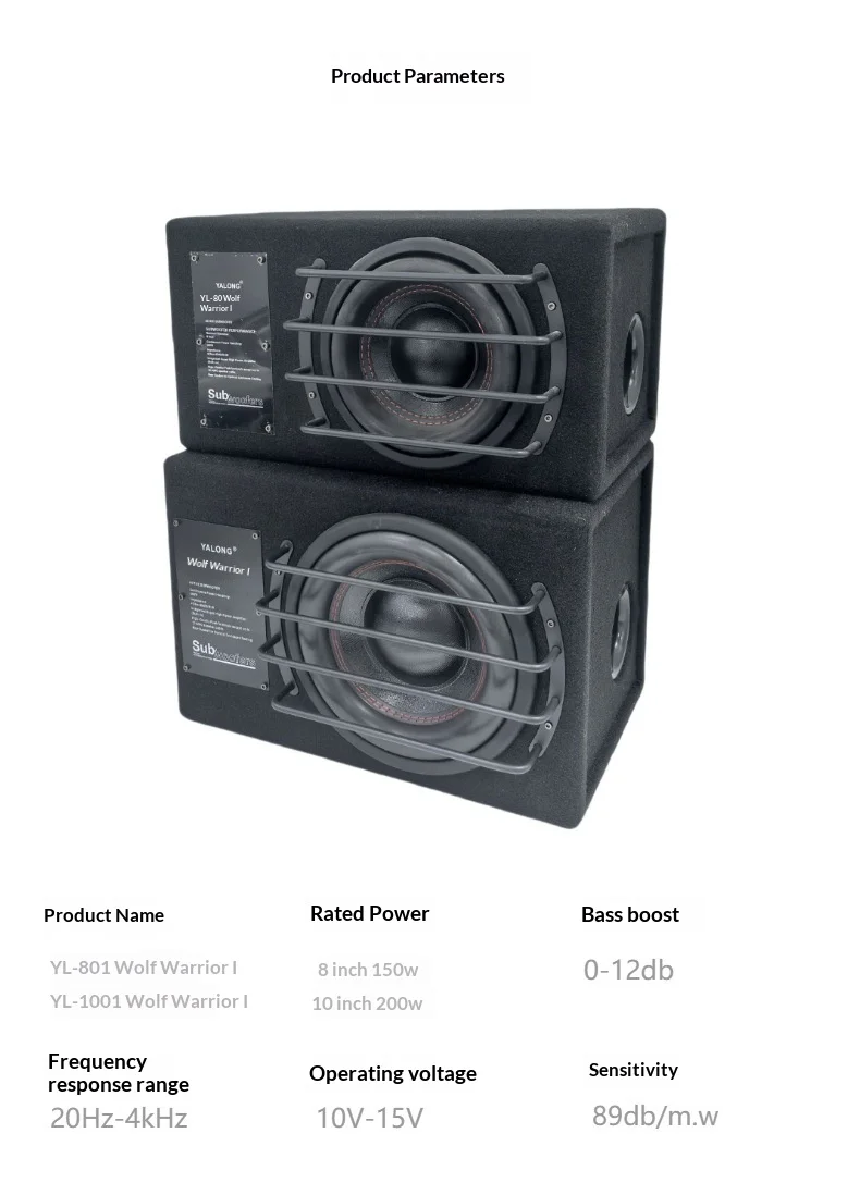 Peak Amplifier Car Subwoofer with Active Built-in Amplifier Stunning Heavy Bass Car Trunk Subwoofer with High Power
