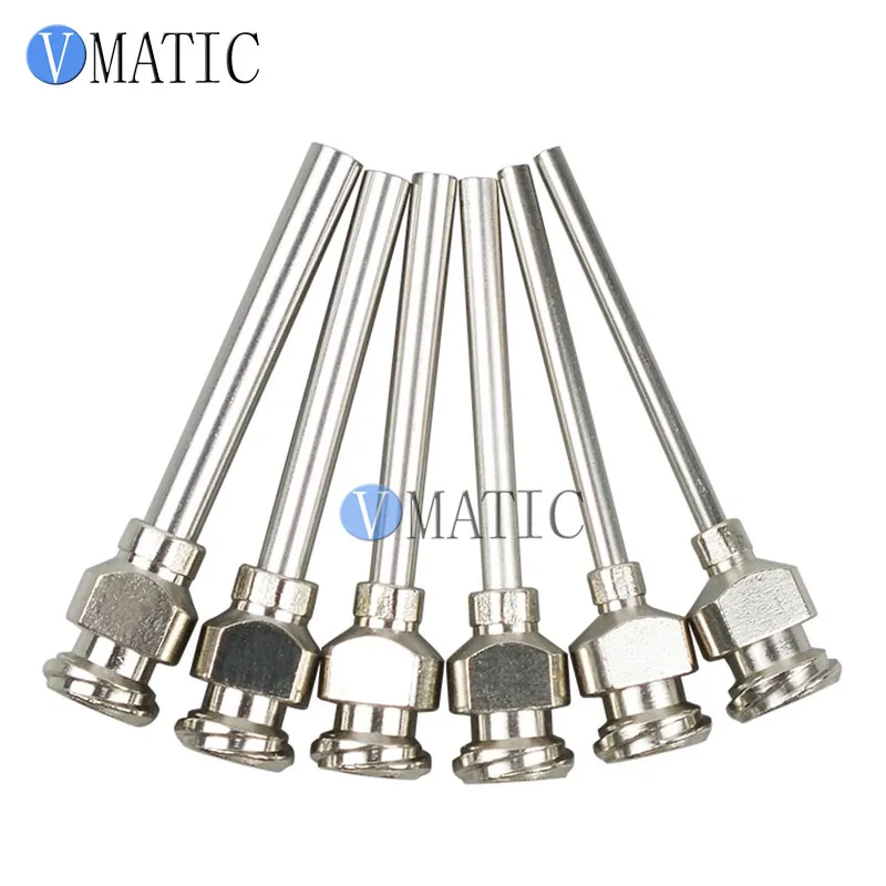 Free Shipping Double Thread All Metal Stainless Steel 1 Inch Dispensing Needle - Flat Tip, Precision 25mm Tube Length